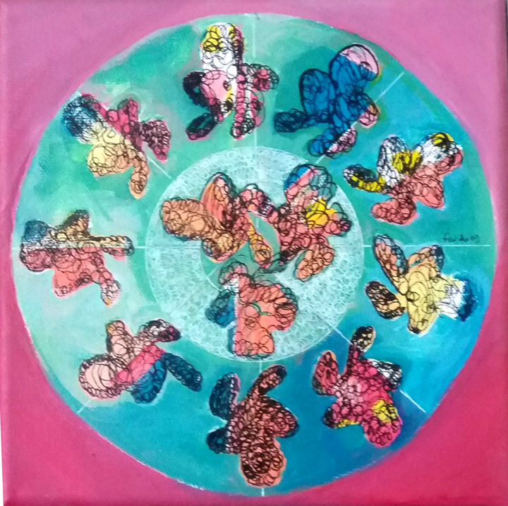 Malerei mit dem Titel "Naissance" von Mariem Zahra Chaouch, Original-Kunstwerk, Acryl