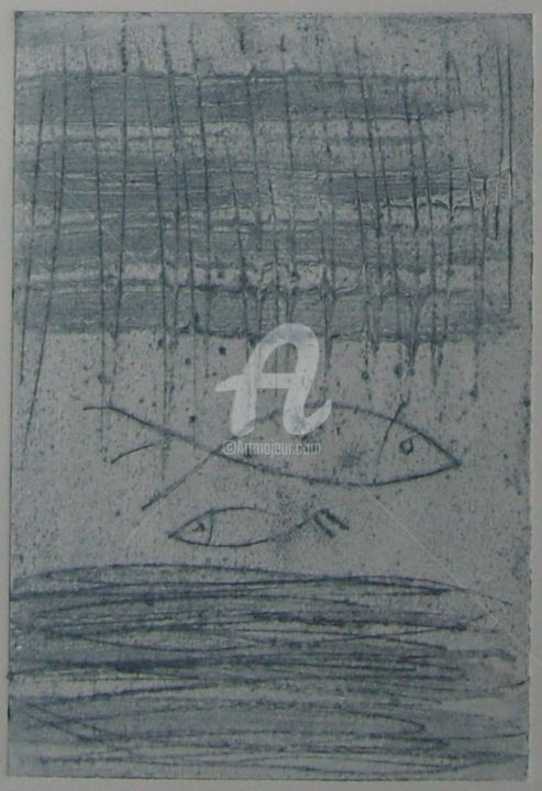 Druckgrafik mit dem Titel "Fish.jpg" von Marie Malherbe, Original-Kunstwerk, Andere