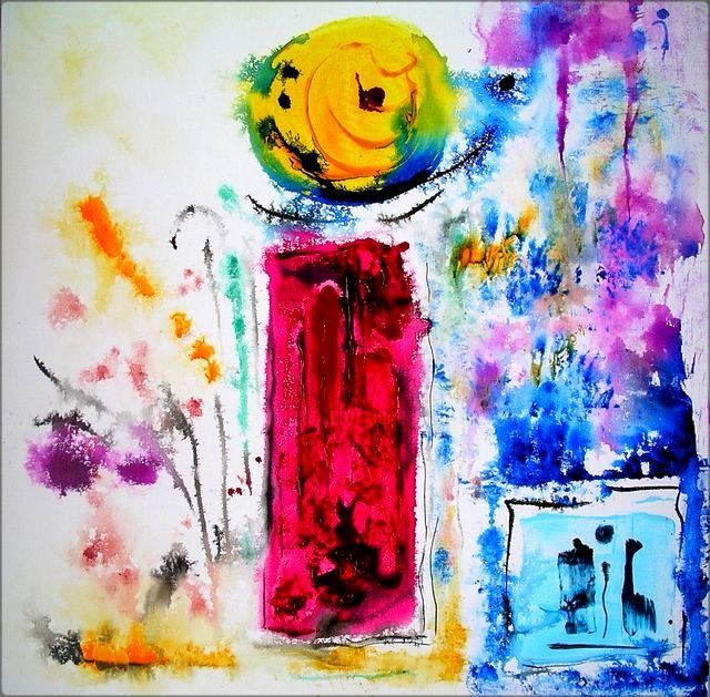 Painting titled "Pétillance d'enfance" by Marie-Noëlle Daubanay, Original Artwork, Oil