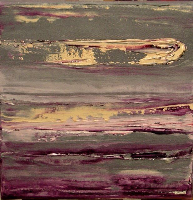 Painting titled "Horizon fluorite" by Marie-Noëlle Daubanay, Original Artwork, Oil