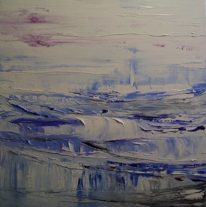 Peinture intitulée "Cascade de glace" par Marie-Noëlle Daubanay, Œuvre d'art originale