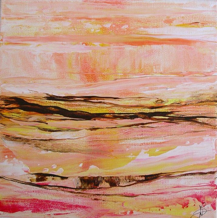 Картина под названием "Horizon roseline" - Marie-Noëlle Daubanay, Подлинное произведение искусства
