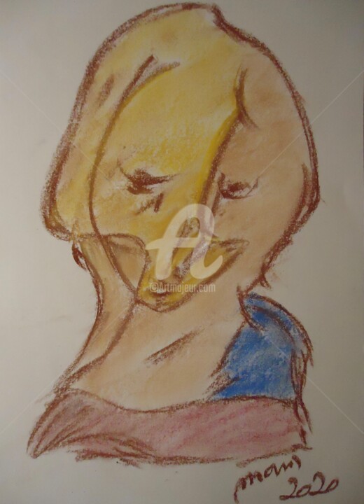 Desenho intitulada "Chien" por Mavis, Obras de arte originais, Pastel