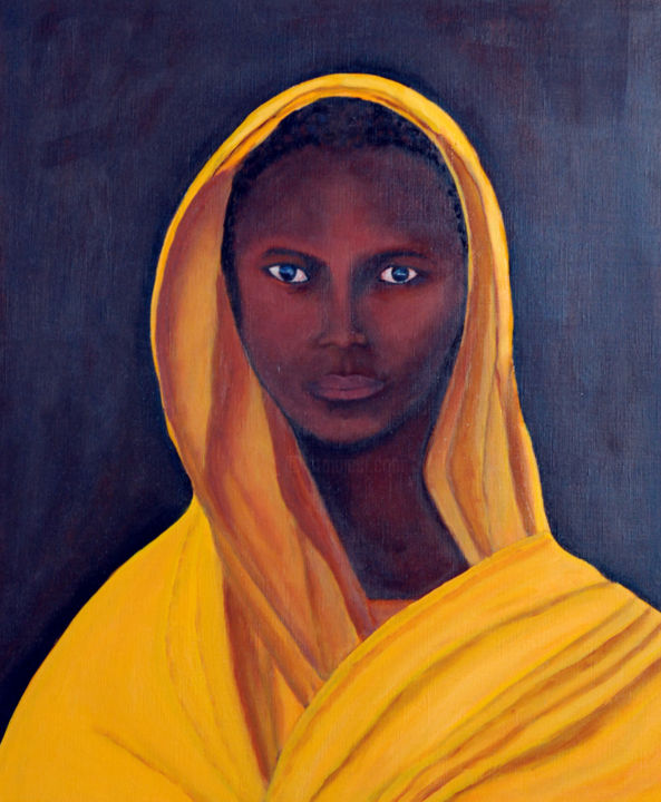 Painting titled "Youssef" by Marie Odile Nicolas-Lafont, Original Art, Watercolor