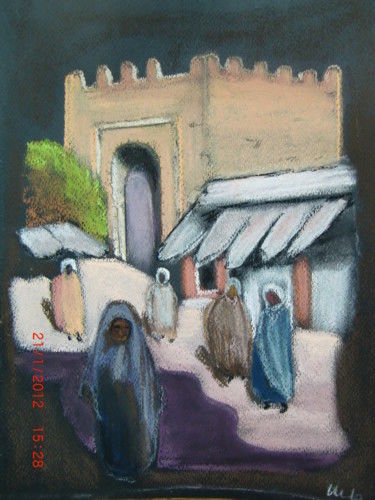 Painting titled "Afrique du Nord" by Marie Odile Nicolas-Lafont, Original Art, Oil