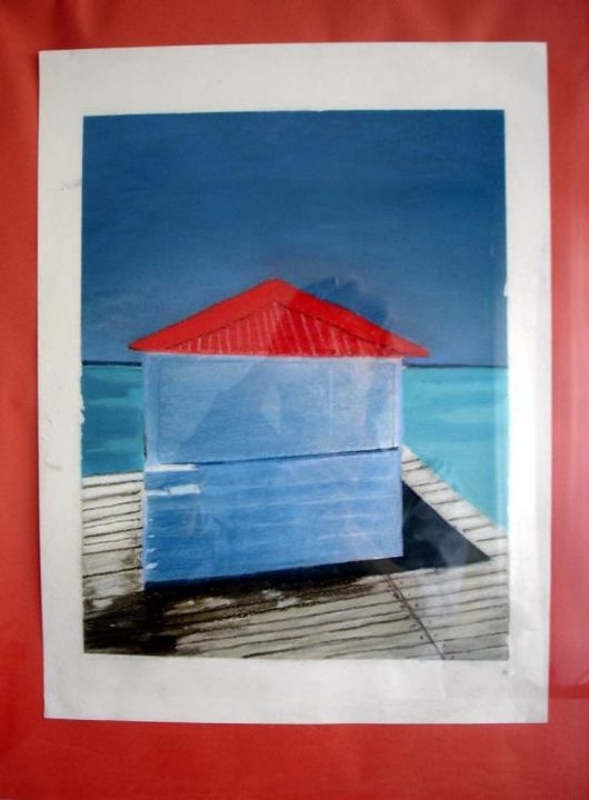 Painting titled "Cabanon  (Pastel)" by Marie Odile Nicolas-Lafont, Original Artwork, Other