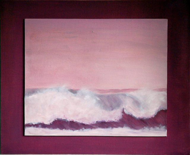 Painting titled "Vague rose" by Marie Odile Nicolas-Lafont, Original Artwork
