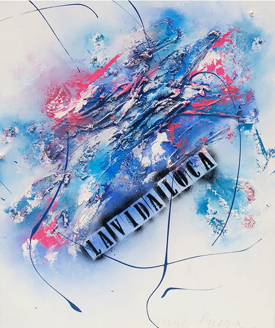 Peinture intitulée "Blue Vibe" par Marie Pareja, Œuvre d'art originale, Huile