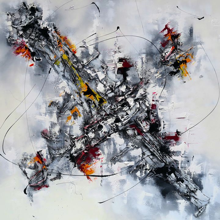 Peinture intitulée "Night Thoughts" par Marie Pareja, Œuvre d'art originale, Huile
