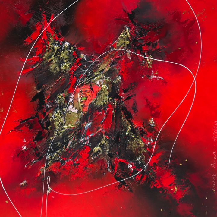 Peinture intitulée "Hendrix" par Marie Pareja, Œuvre d'art originale, Huile