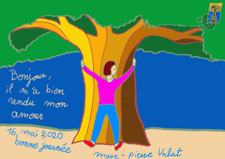 Carte Postale Le Hug Digital Arts By Marie Pierre Valat Artmajeur