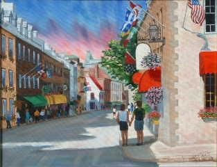 Painting titled "Soleil sur Québec" by Marie Tardif, Original Artwork