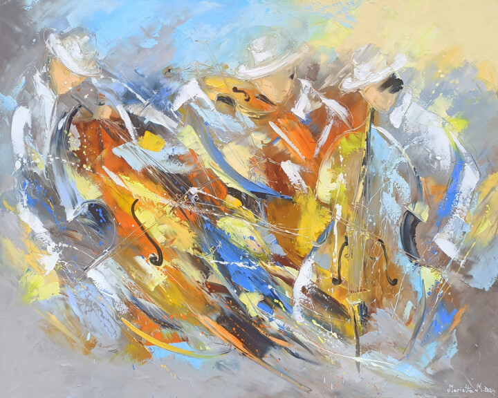 Painting titled "The Improvisation T…" by Marietta Martirosyan, Original Artwork, Oil Mounted on Wood Stretcher frame
