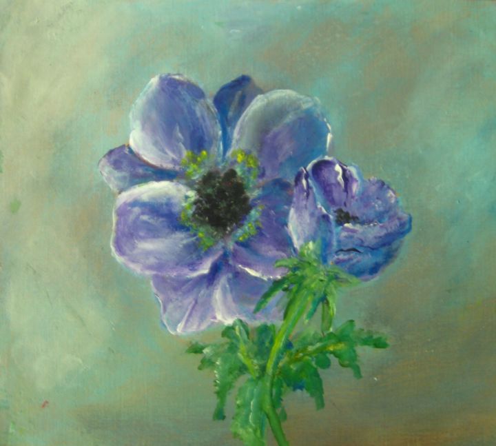 Peinture intitulée "anemone.jpg" par Mariette Lener, Œuvre d'art originale