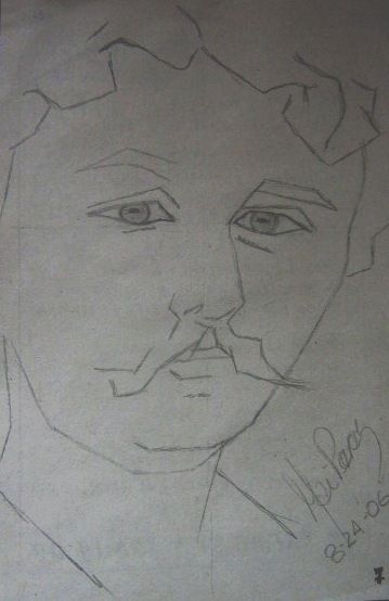 Drawing titled "ROSTRO HOMBRE" by Mariez, Original Artwork