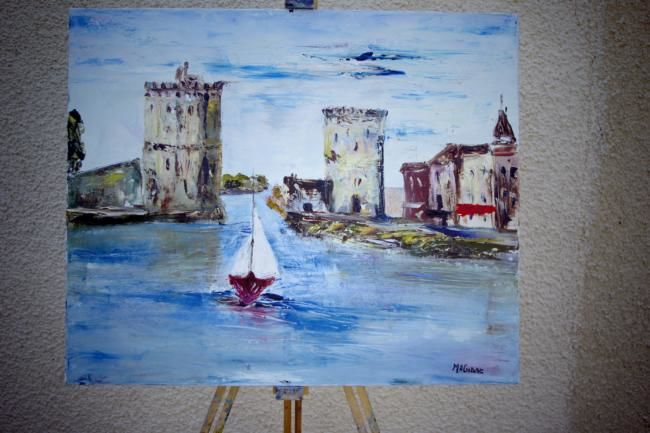 Peinture intitulée "La Rochelle le vieu…" par Annamag, Œuvre d'art originale, Huile
