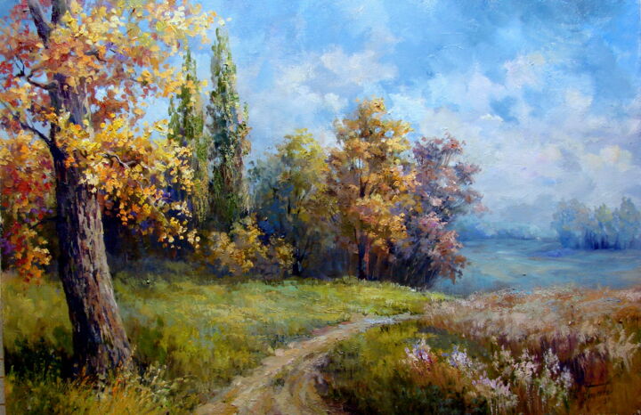 Pintura intitulada "First month of autu…" por Maria Gordeeva, Obras de arte originais, Óleo