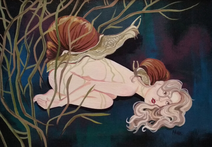 Картина под названием "Numb" - Мария Ганеева, Подлинное произведение искусства, Акрил