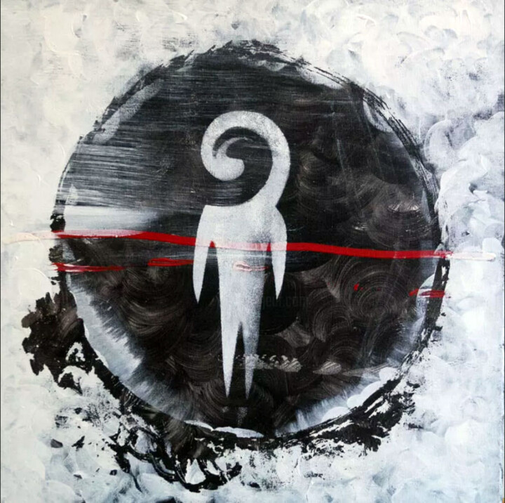 Schilderij getiteld "Outer space" door Mariia Gorbunova, Origineel Kunstwerk, Acryl