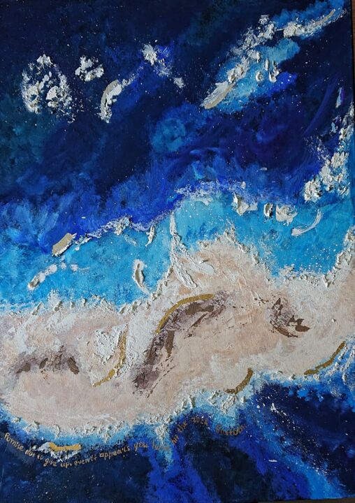 Painting titled "Ocean art abstract" by Mariia Kiseleva, Original Artwork, Acrylic