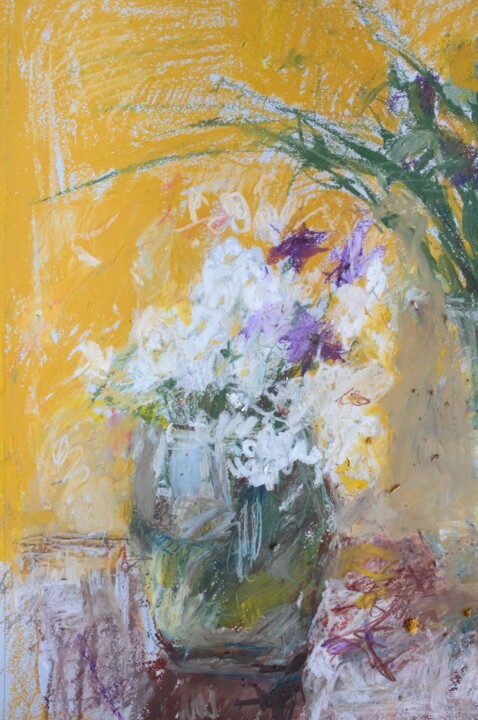 Schilderij getiteld "Flowers" door Mariia Kurbatova, Origineel Kunstwerk, Pastel