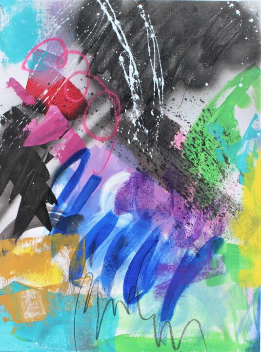 绘画 标题为“Over the rainbow 1” 由Marija Constantinou, 原创艺术品, 丙烯
