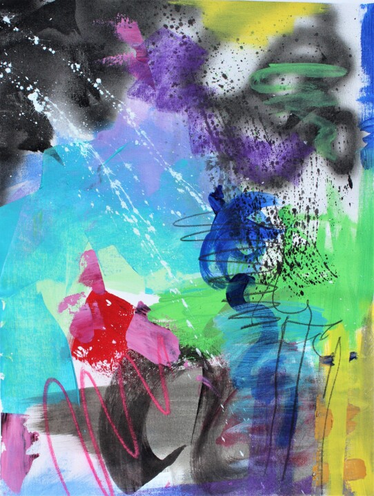 Peinture intitulée "Over the rainbow 2" par Marija Constantinou, Œuvre d'art originale, Acrylique
