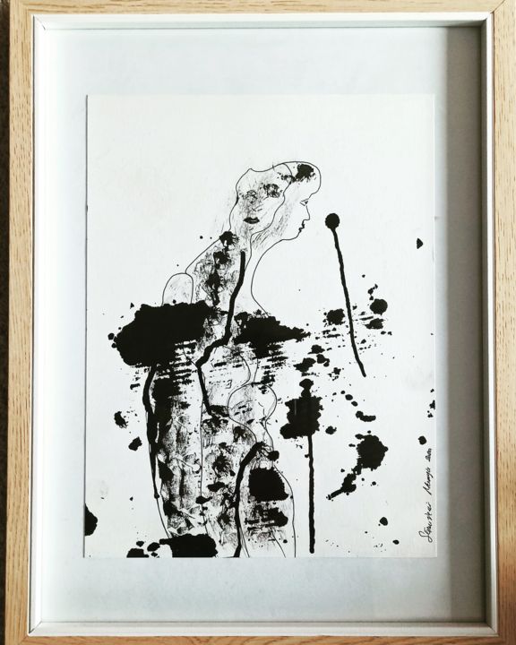Dibujo titulada "La famille" por Marija Stanojevic, Obra de arte original, Pluma de gel
