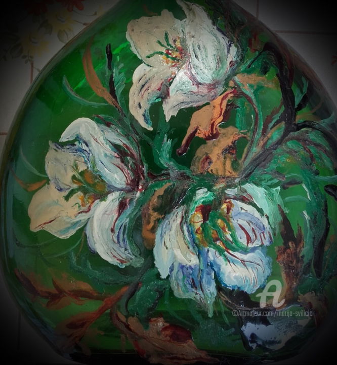 Painting titled "Flower motif - Insp…" by Marija Sviličić, Original Artwork, Oil
