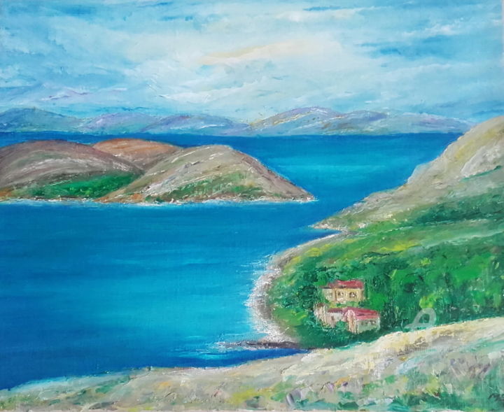 Painting titled "Nature marine motiv…" by Marija Sviličić, Original Artwork, Oil