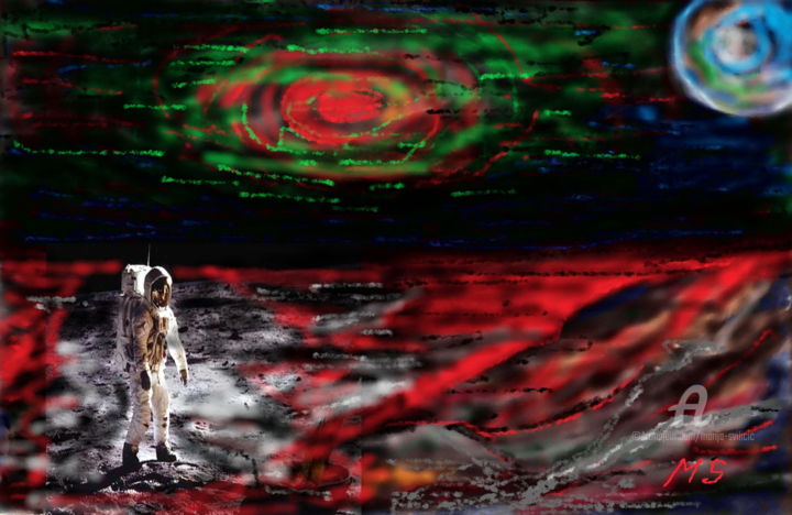Pittura intitolato "svemir-dolazak-digi…" da Marija Sviličić, Opera d'arte originale, Lavoro digitale 2D