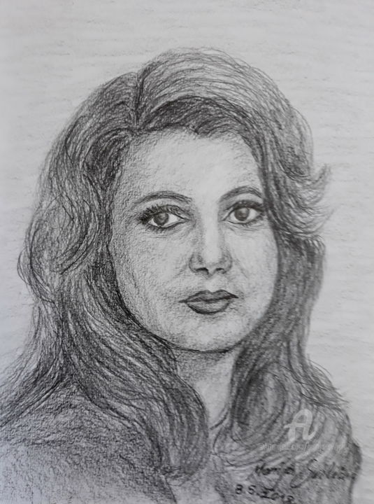 Drawing titled "Portrait drawing Ca…" by Marija Sviličić, Original Artwork, Pencil