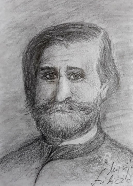 Drawing titled "Portrait drawing Gi…" by Marija Sviličić, Original Artwork, Pencil