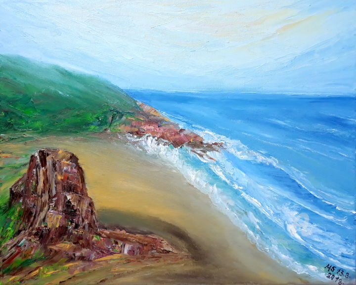 Painting titled "Nature marine motiv…" by Marija Sviličić, Original Artwork, Oil