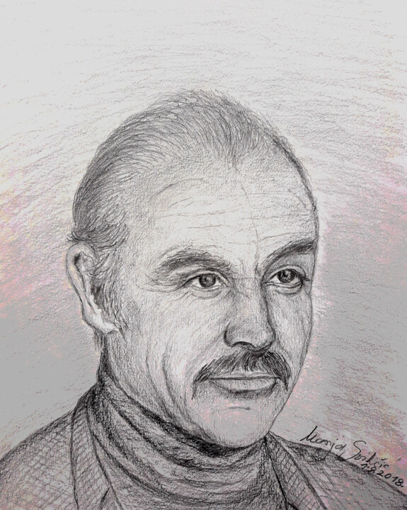 Drawing titled "Drawing portrait Si…" by Marija Sviličić, Original Art, Pencil