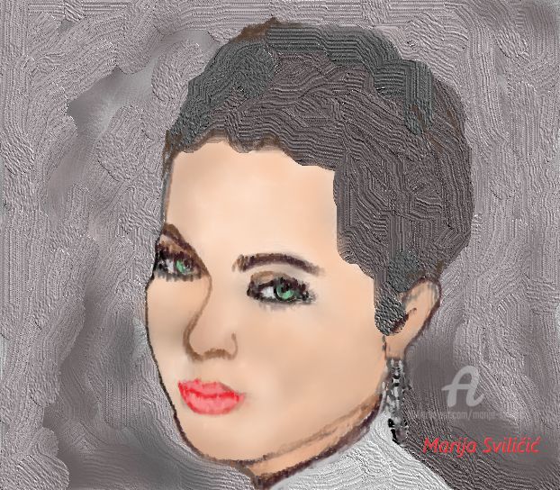 Digital Arts titled "Portrait Lady - Gen…" by Marija Sviličić, Original Artwork, Digital Painting
