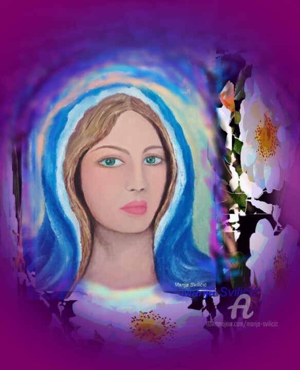 Digital Arts titled "Our Lady Mother of…" by Marija Sviličić, Original Artwork, Digital Painting