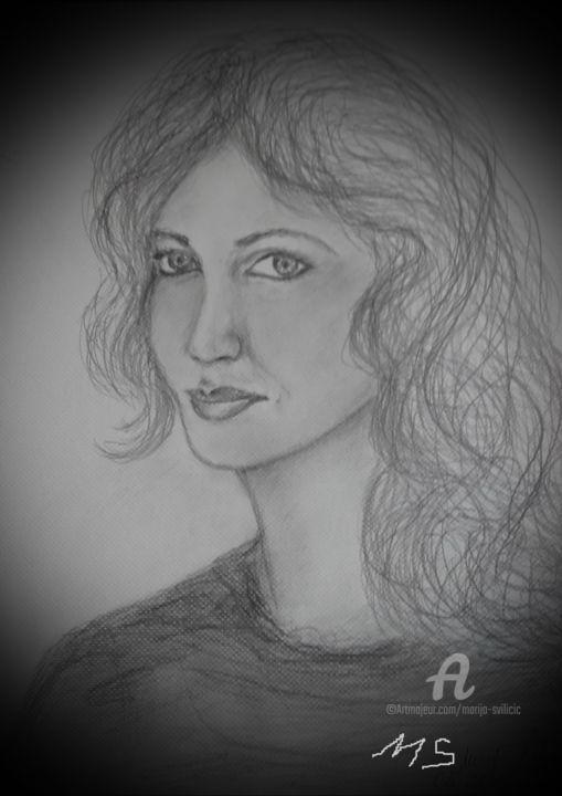 Drawing titled "Drawing portrait -…" by Marija Sviličić, Original Artwork, Pencil
