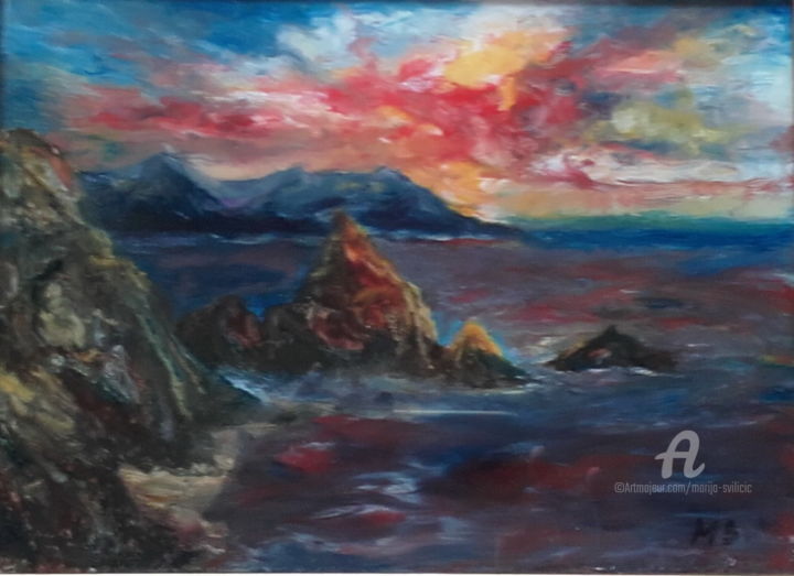Painting titled "Sea motives. Zalaz…" by Marija Sviličić, Original Artwork, Oil