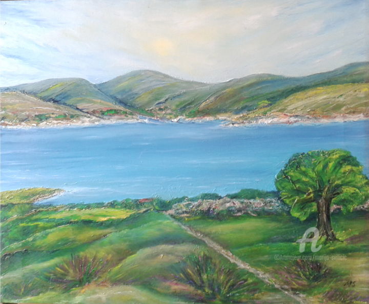 Painting titled "Nature marine motiv…" by Marija Sviličić, Original Artwork, Oil