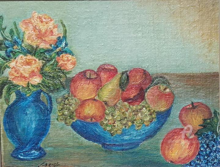 Painting titled "Nature Fruits - Flo…" by Marija Sviličić, Original Artwork, Oil