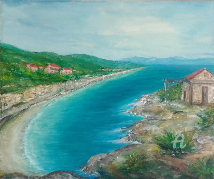 Pintura intitulada "Nature marine motiv…" por Marija Sviličić, Obras de arte originais, Óleo