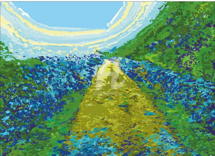 Digital Arts titled "road-under-the-sky" by Anatomkrk, Original Artwork, Other