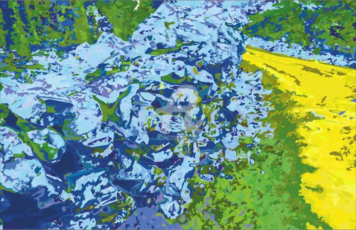 Digital Arts titled "stone-wall-along-th…" by Anatomkrk, Original Art,