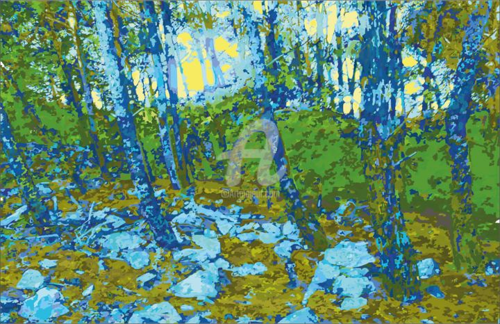 Arte digitale intitolato "pine forest" da Anatomkrk, Opera d'arte originale
