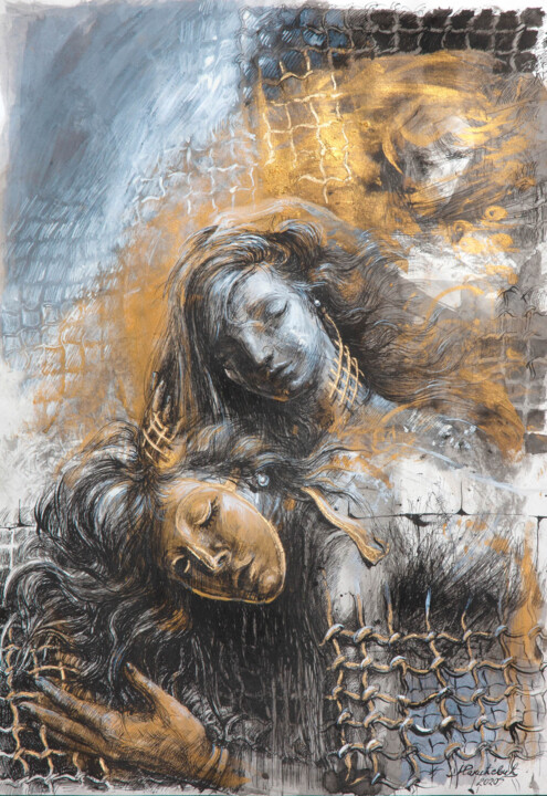Dessin intitulée "An Unfulfilled Dream" par Marijana Rakićević, Œuvre d'art originale, Encre