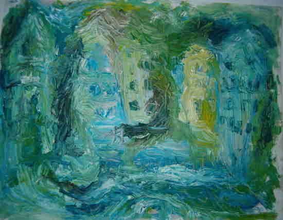 Peinture intitulée "it is green?" par Marijana Zebeljan, Œuvre d'art originale, Huile