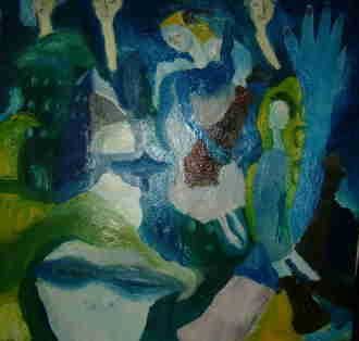 Painting titled "karneval1" by Marijana Zebeljan, Original Artwork