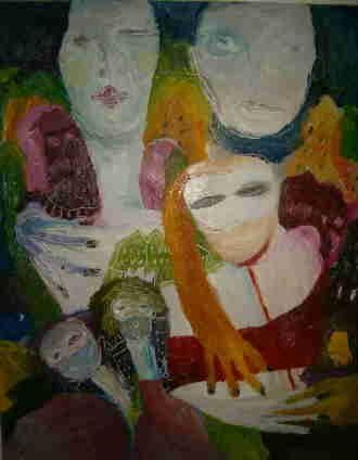 Painting titled "karneval3" by Marijana Zebeljan, Original Artwork