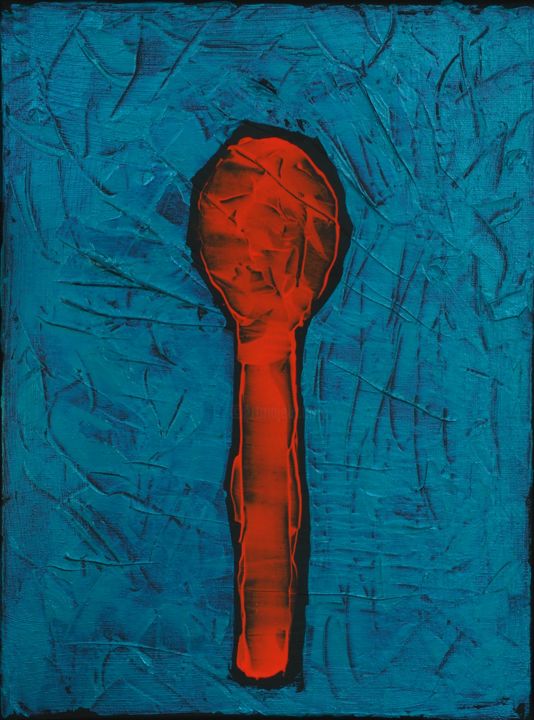 Painting titled "Orange spoon - Oran…" by Marijo Popovic, Original Artwork, Acrylic